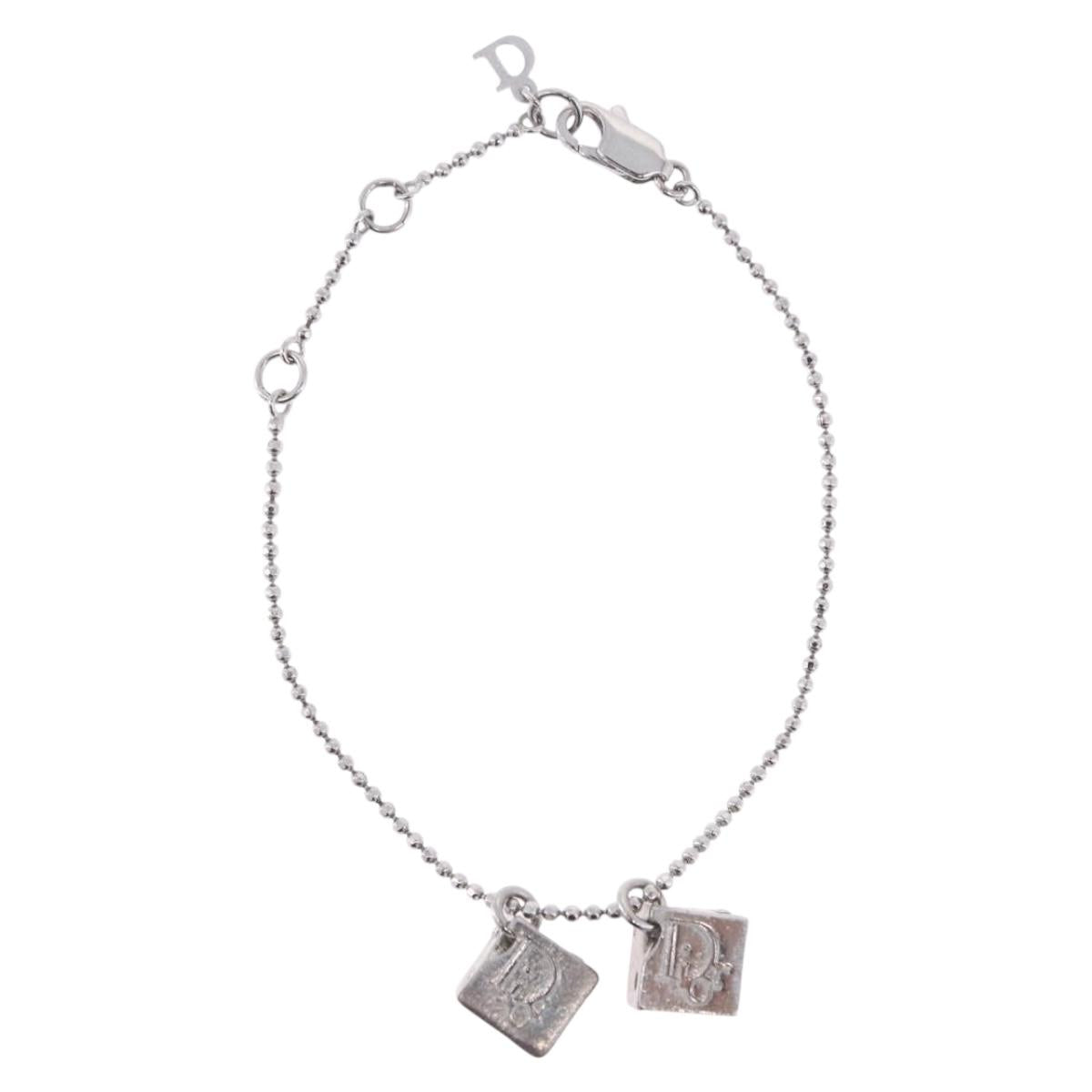 Christian Dior Bracelet Metal Silver Auth ti4011