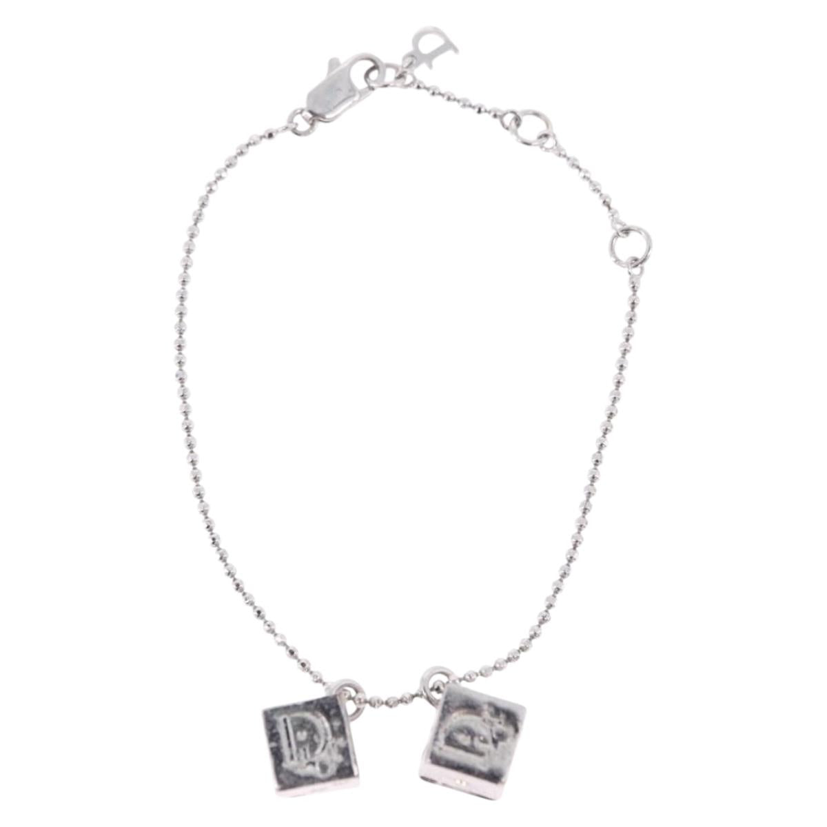 Christian Dior Bracelet Metal Silver Auth ti4011