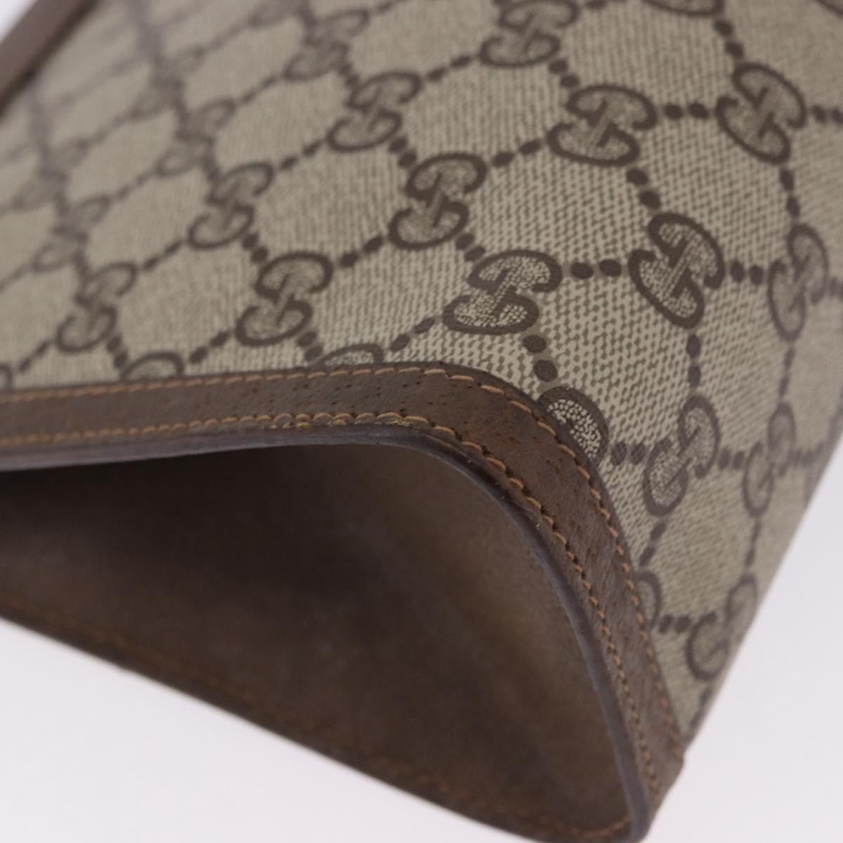 GUCCI GG Supreme Web Sherry Line Clutch Bag PVC Beige Gold 89 01 033 Auth ti4013