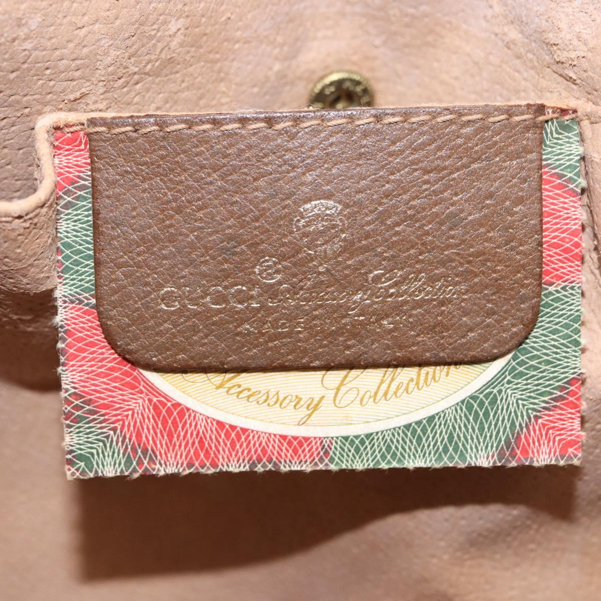 GUCCI GG Supreme Web Sherry Line Clutch Bag PVC Beige Gold 89 01 033 Auth ti4013