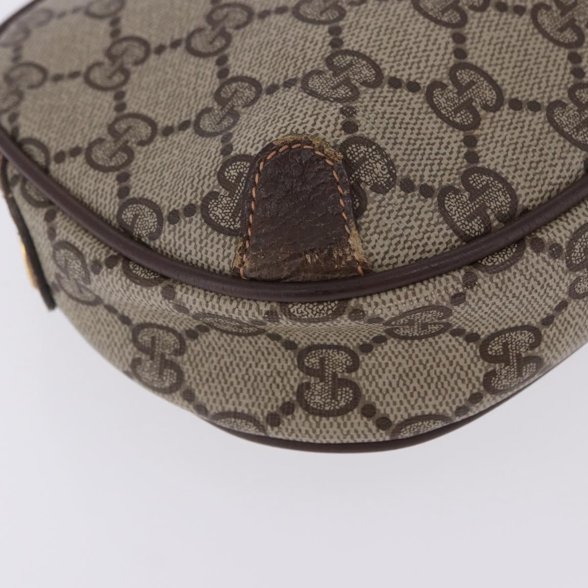 GUCCI GG Supreme Web Sherry Line Clutch Bag PVC Beige 156 02 066 Auth ti4015