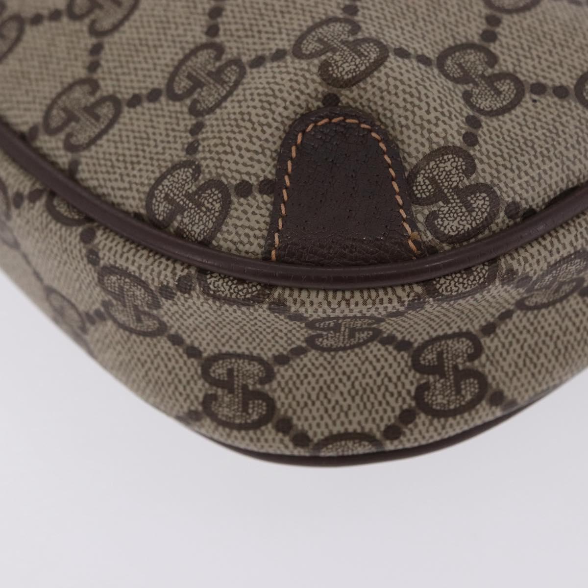 GUCCI GG Supreme Web Sherry Line Clutch Bag PVC Beige 156 02 066 Auth ti4015