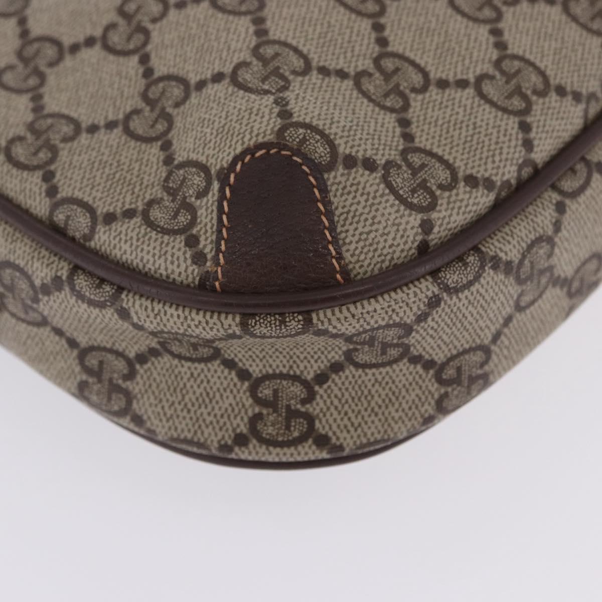 GUCCI GG Supreme Web Sherry Line Clutch Bag PVC Beige 156 02 066 Auth ti4015