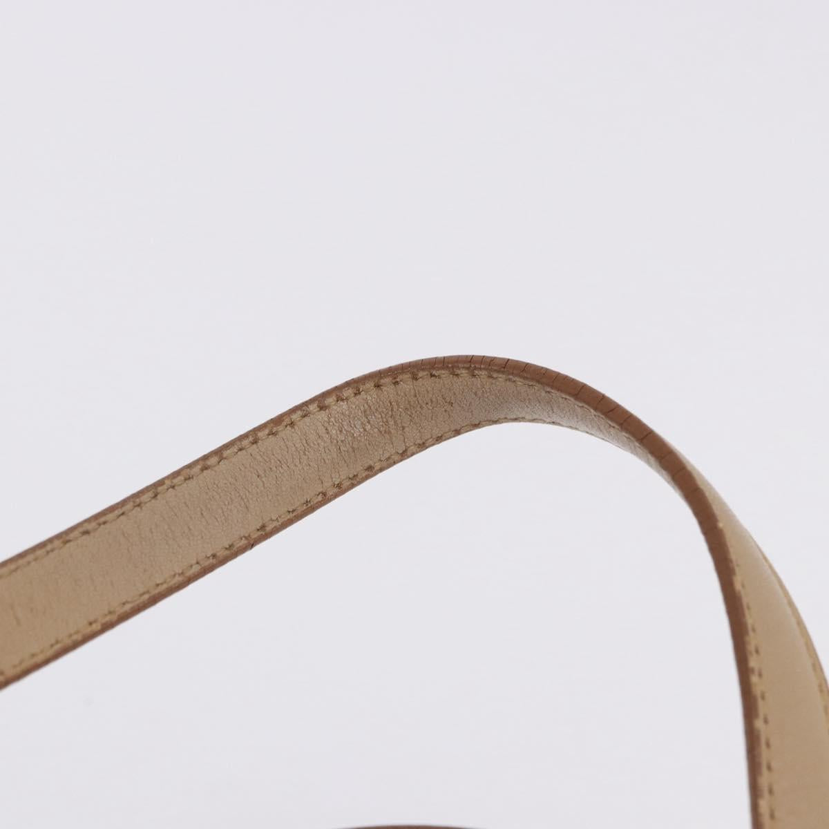 BURBERRY Hand Bag Leather Beige Gold Tone Auth ti4017