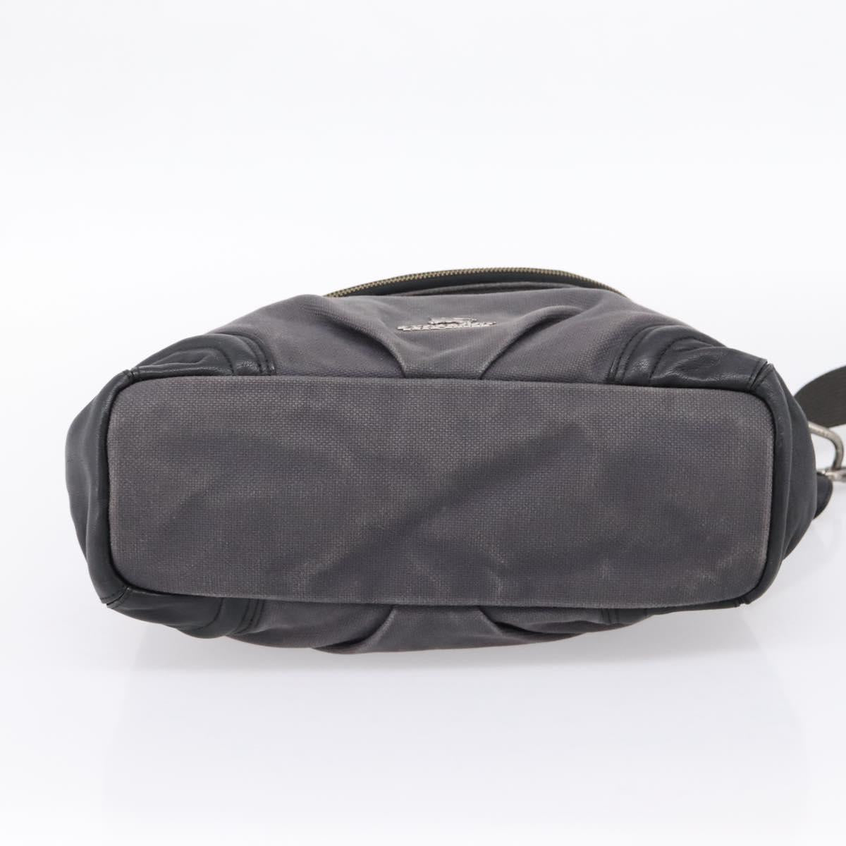 BURBERRY Shoulder Bag Canvas 2way Gray Silver Auth ti4019