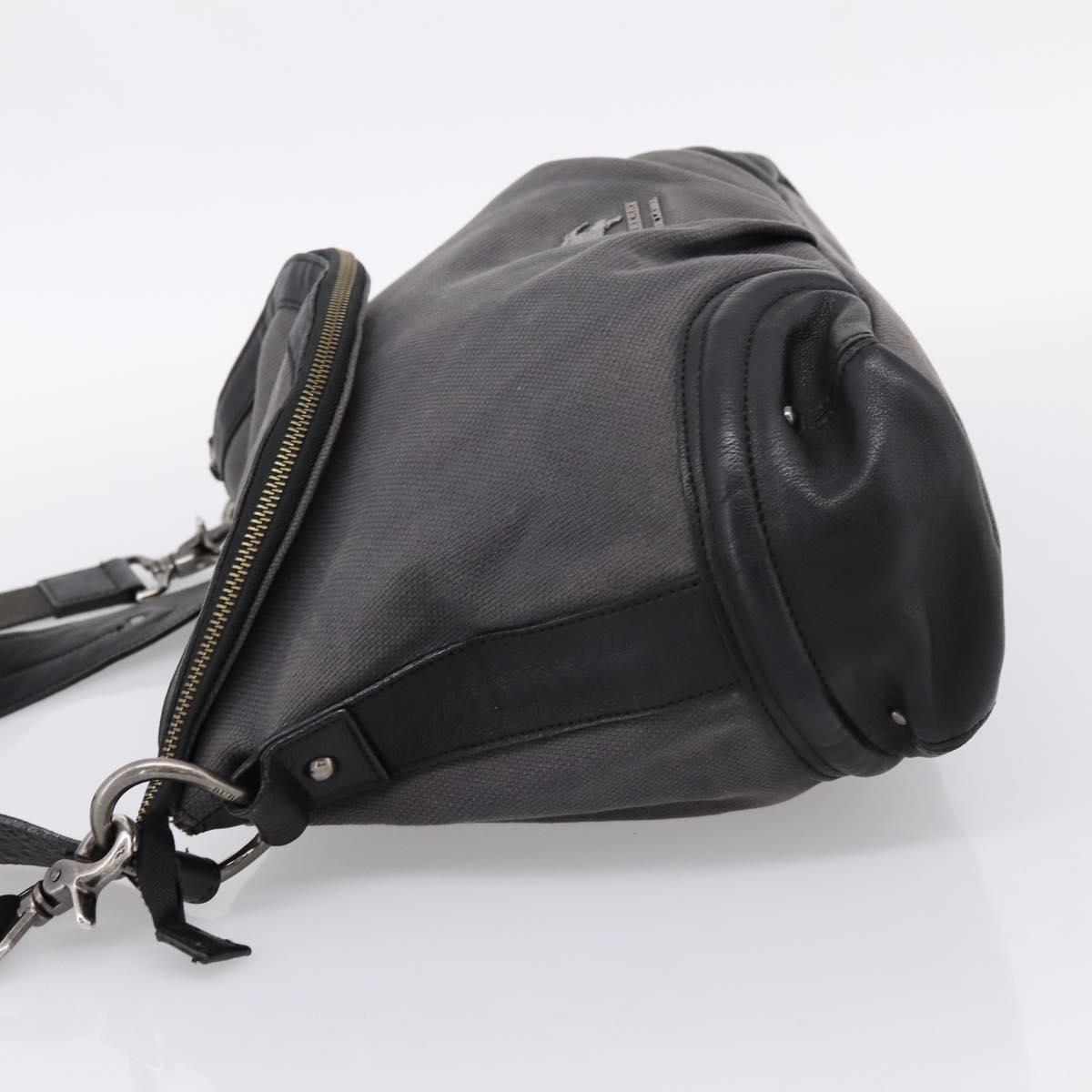BURBERRY Shoulder Bag Canvas 2way Gray Silver Auth ti4019