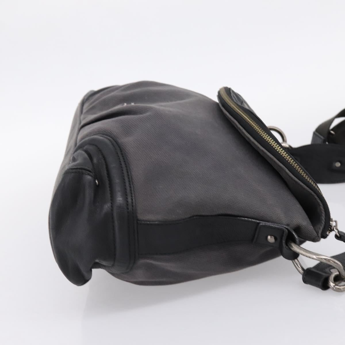 BURBERRY Shoulder Bag Canvas 2way Gray Silver Auth ti4019