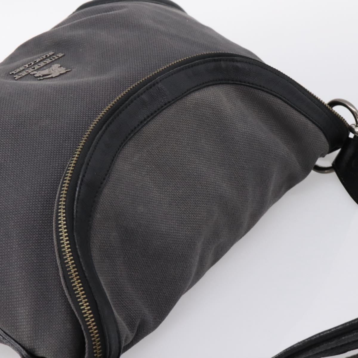 BURBERRY Shoulder Bag Canvas 2way Gray Silver Auth ti4019