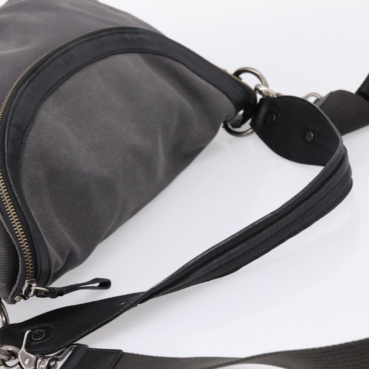 BURBERRY Shoulder Bag Canvas 2way Gray Silver Auth ti4019