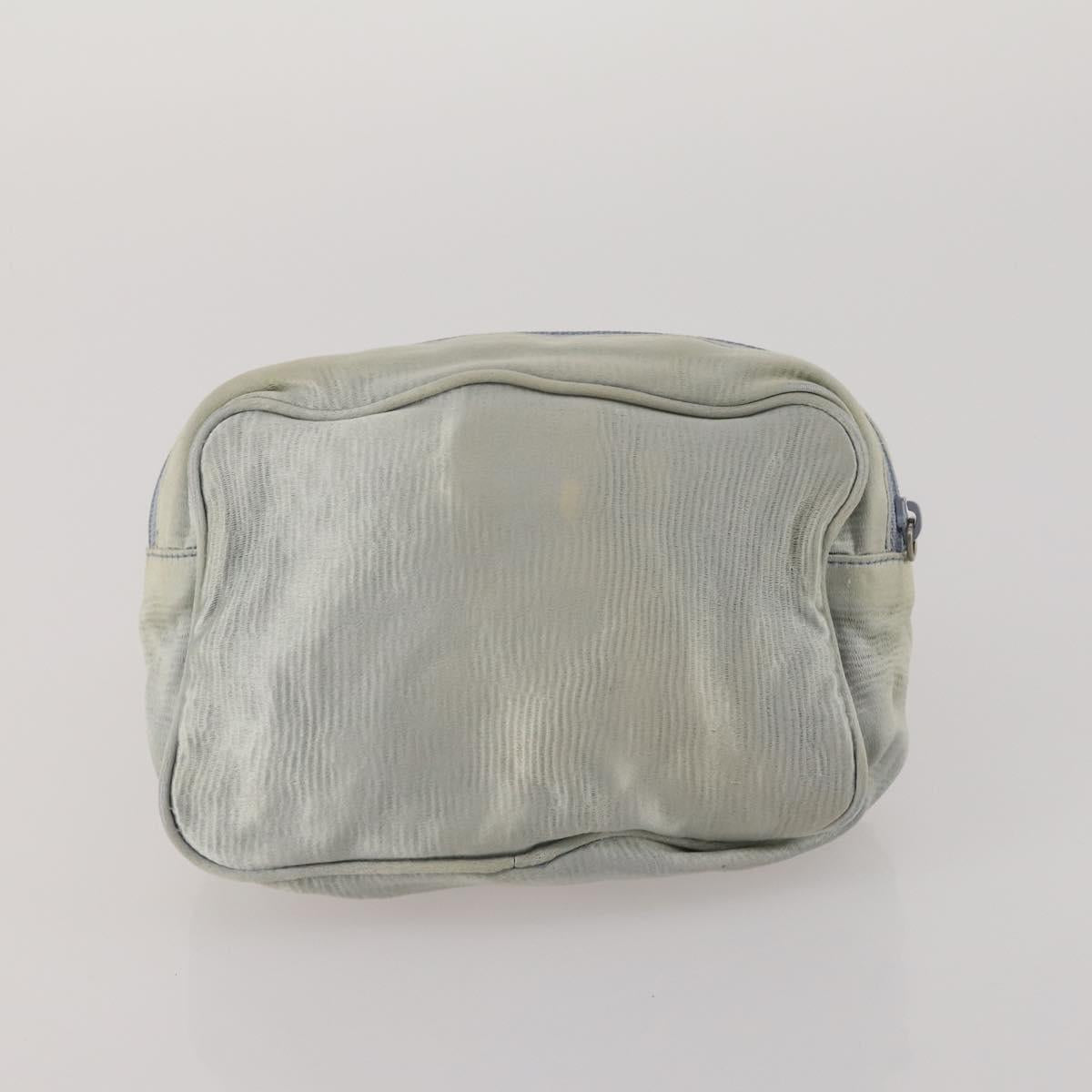 PRADA Clutch Bag Pouch Canvas Nylon 4 Set Beige Yellow Auth ti4021