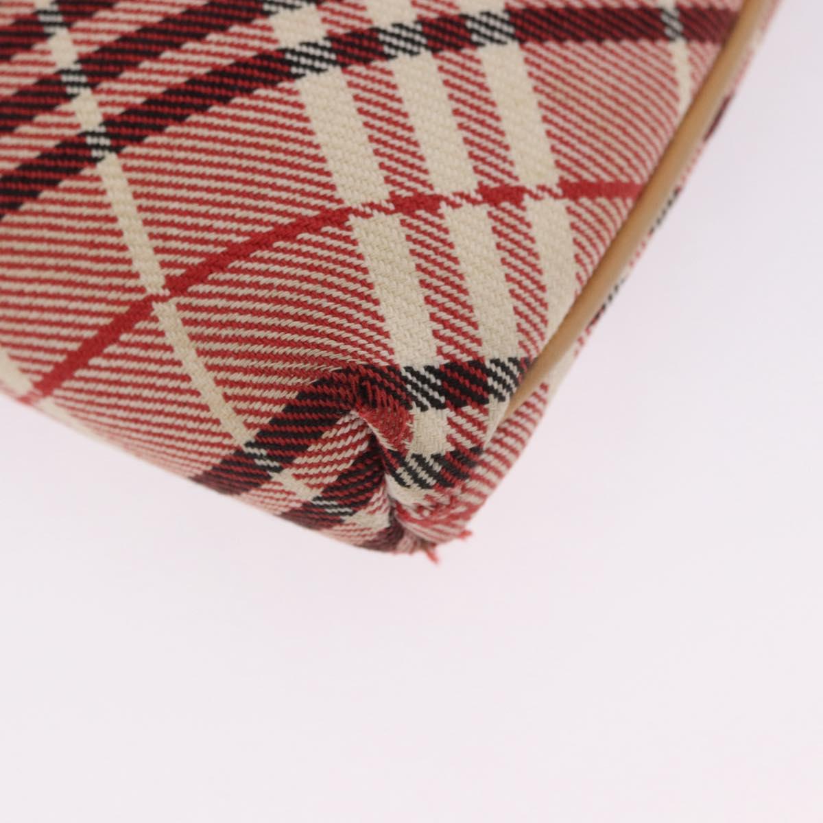 BURBERRY Nova Check Shoulder Bag Canvas 2way Red Silver Auth ti4023