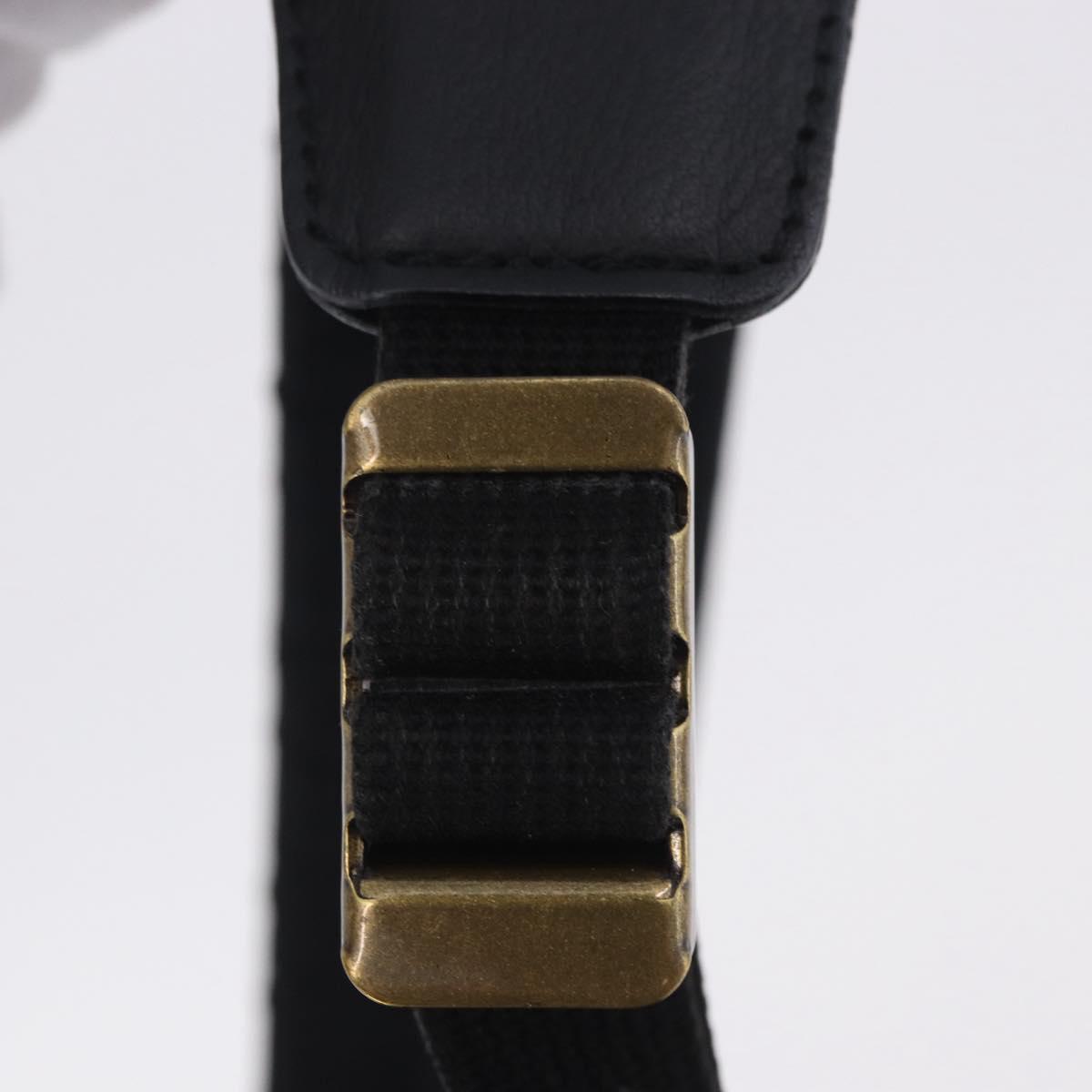 BURBERRY Backpack Nylon Black Gold Tone Auth ti4024