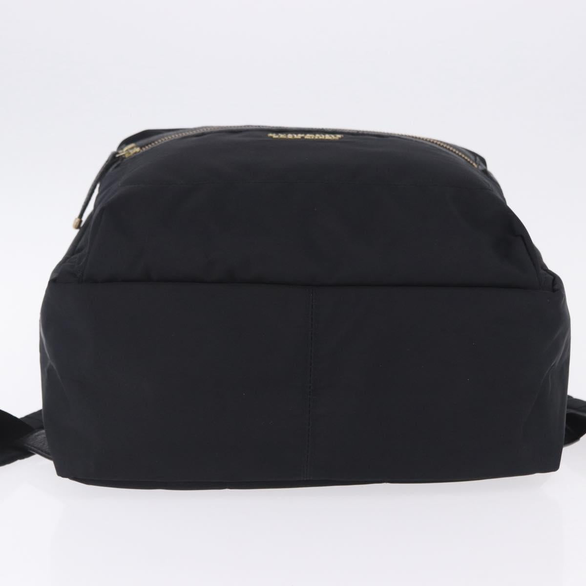 BURBERRY Backpack Nylon Black Gold Tone Auth ti4024