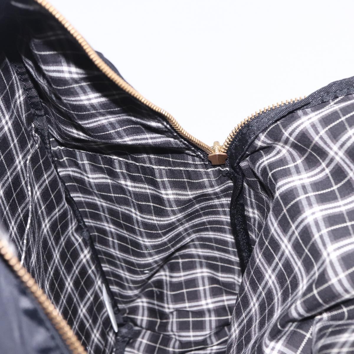 BURBERRY Backpack Nylon Black Gold Tone Auth ti4024