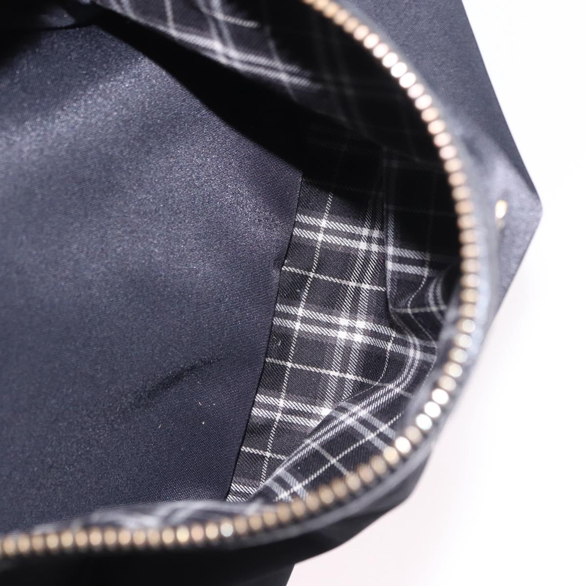 BURBERRY Backpack Nylon Black Gold Tone Auth ti4024