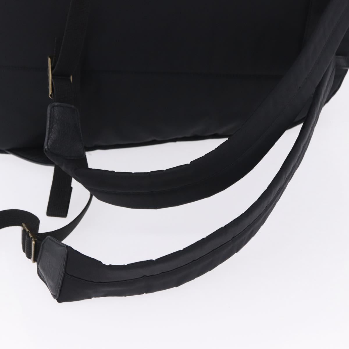 BURBERRY Backpack Nylon Black Gold Tone Auth ti4024