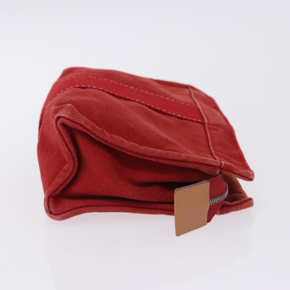 HERMES Pouch Cotton 2 Set Red Auth ti4025