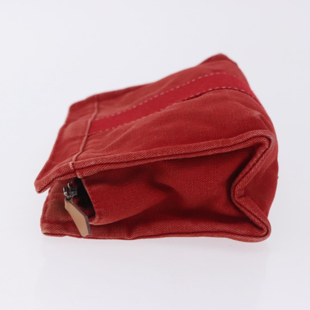 HERMES Pouch Cotton 2 Set Red Auth ti4025