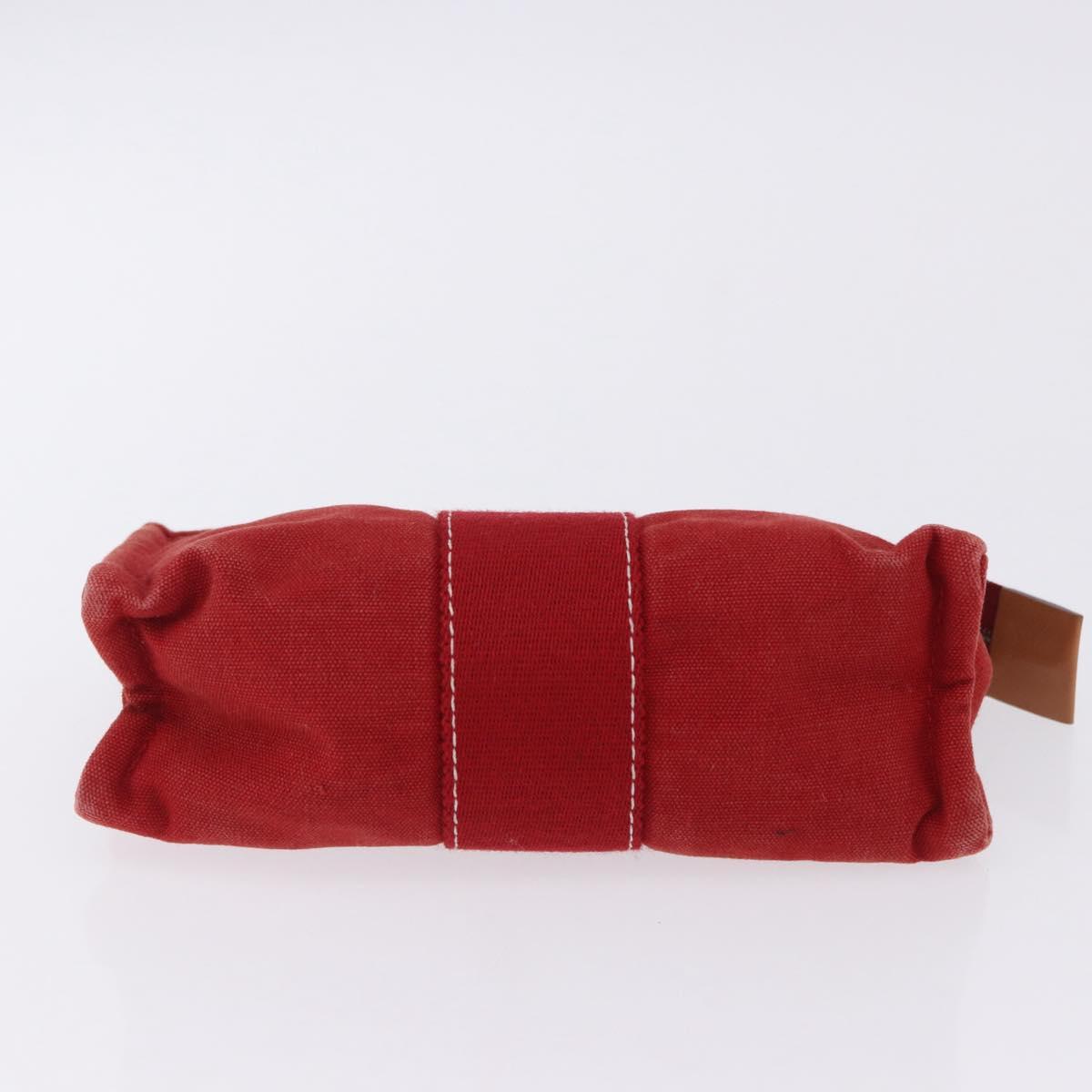 HERMES Pouch Cotton 2 Set Red Auth ti4025