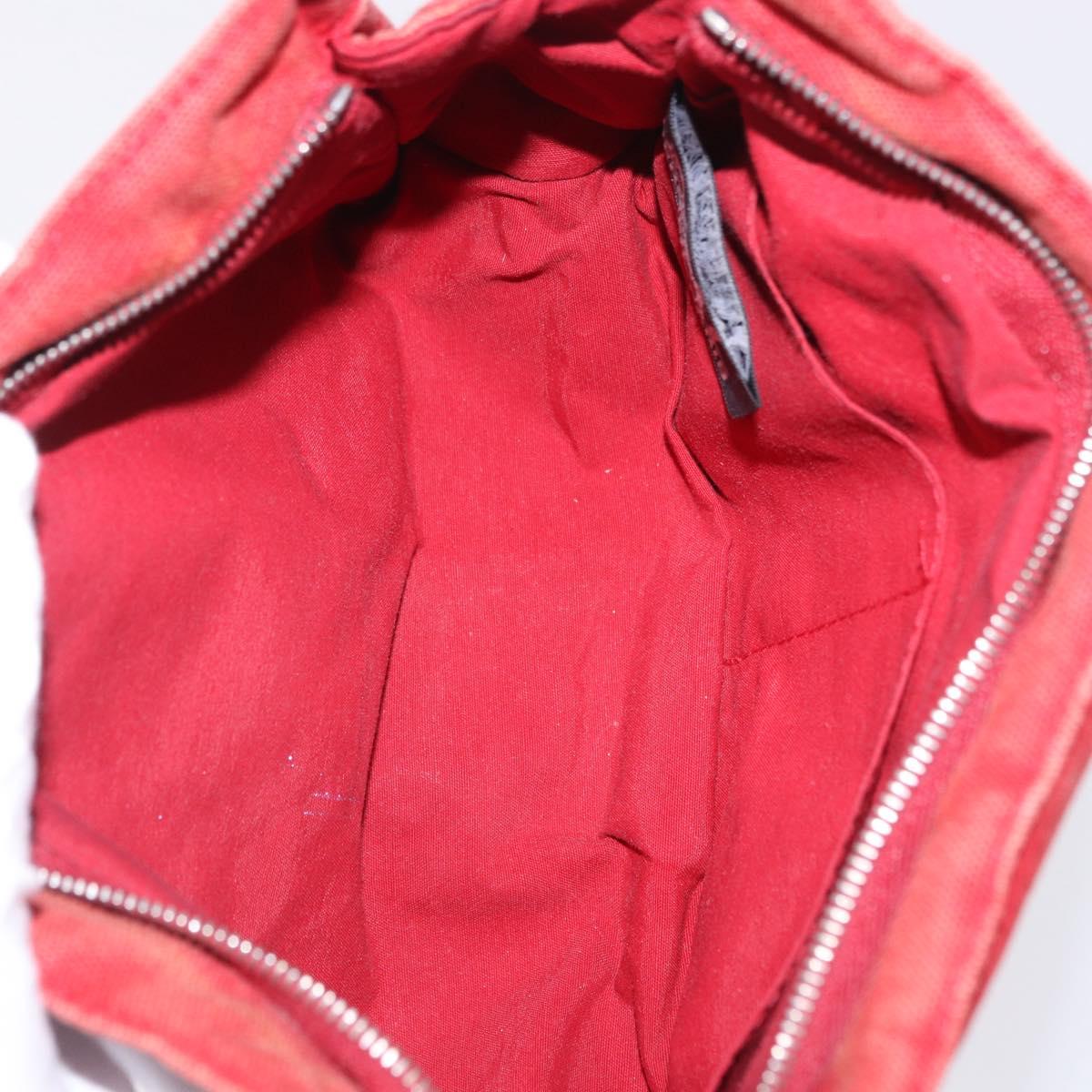 HERMES Pouch Cotton 2 Set Red Auth ti4025