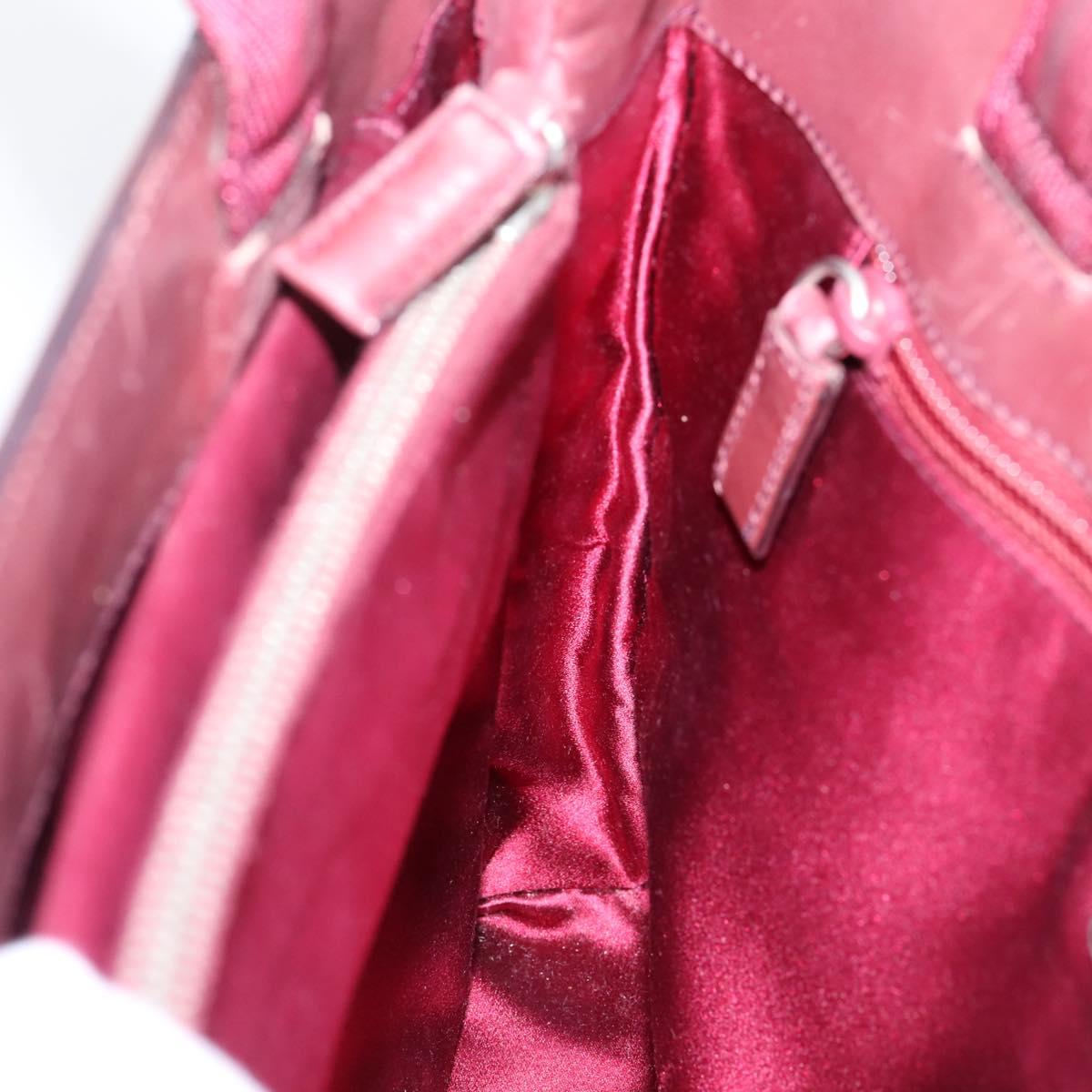 PRADA Hand Bag Leather White Red Auth ti4026