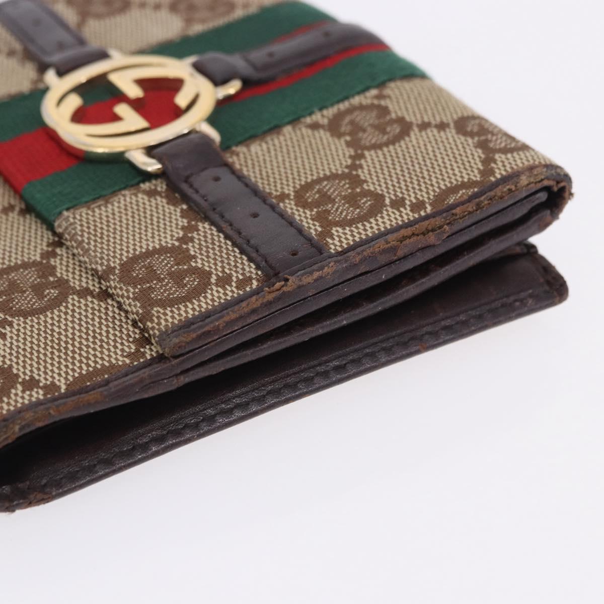 GUCCI GG Canvas Key Ring Web Sherry Line Wallet 4 Set Beige Auth ti4027