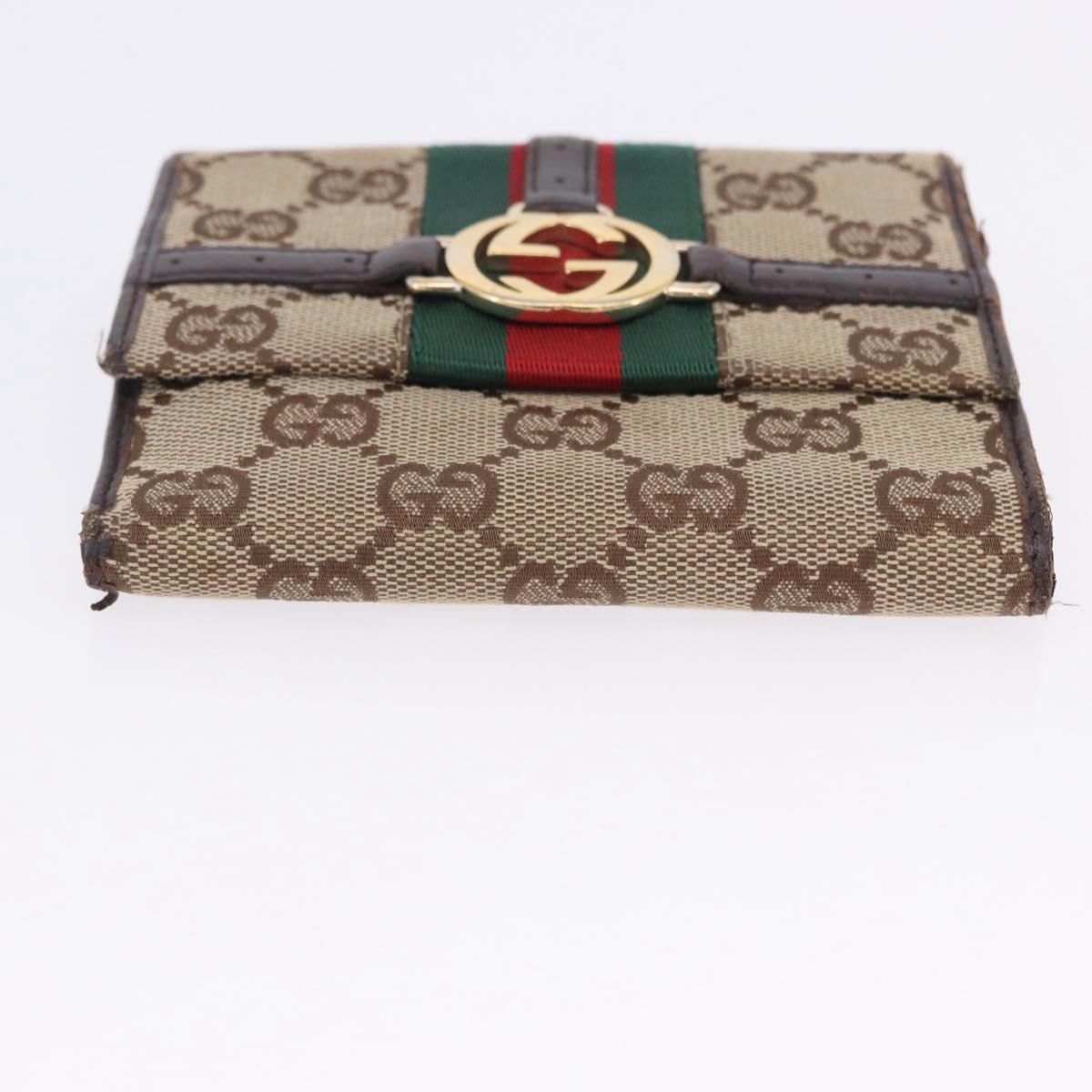 GUCCI GG Canvas Key Ring Web Sherry Line Wallet 4 Set Beige Auth ti4027