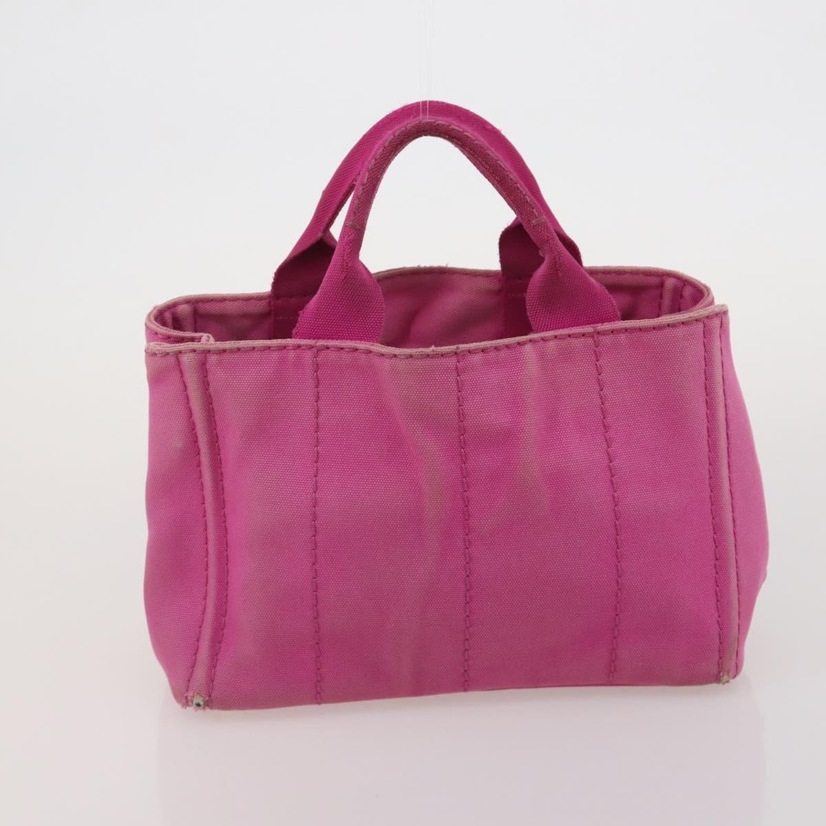 PRADA Canapa PM Hand Bag Canvas 2 Set Pink Navy Auth ti4029