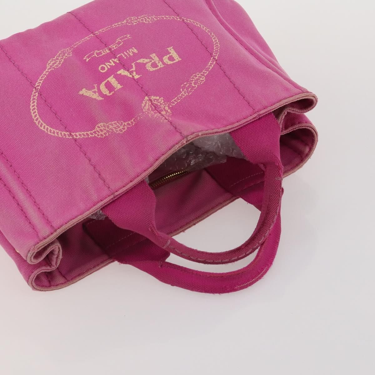 PRADA Canapa PM Hand Bag Canvas 2 Set Pink Navy Auth ti4029
