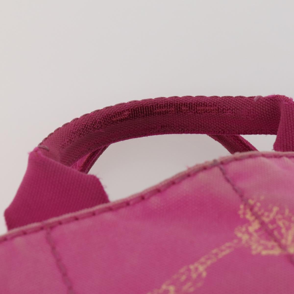 PRADA Canapa PM Hand Bag Canvas 2 Set Pink Navy Auth ti4029