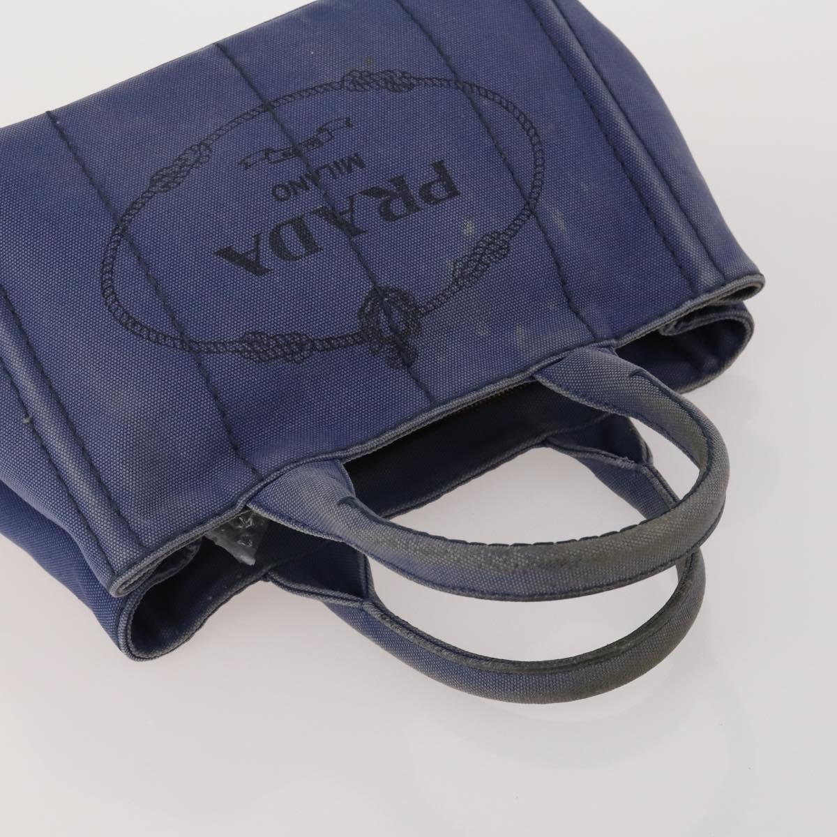 PRADA Canapa PM Hand Bag Canvas 2 Set Pink Navy Auth ti4029