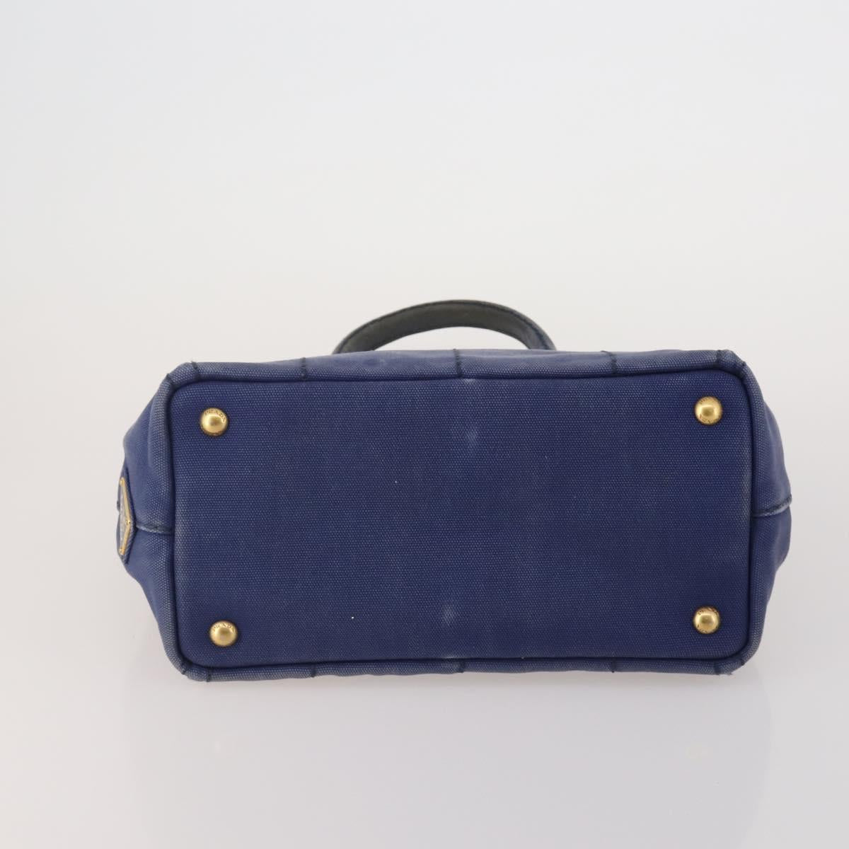 PRADA Canapa PM Hand Bag Canvas 2 Set Pink Navy Auth ti4029