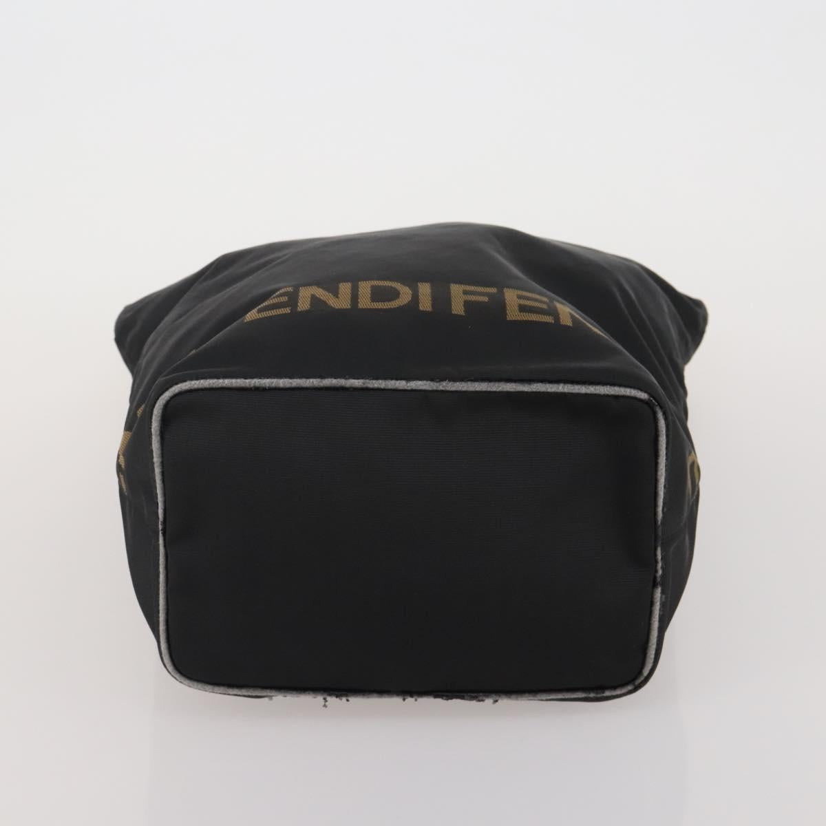 FENDI Tote Bag Canvas 2 Set Black Auth ti4030