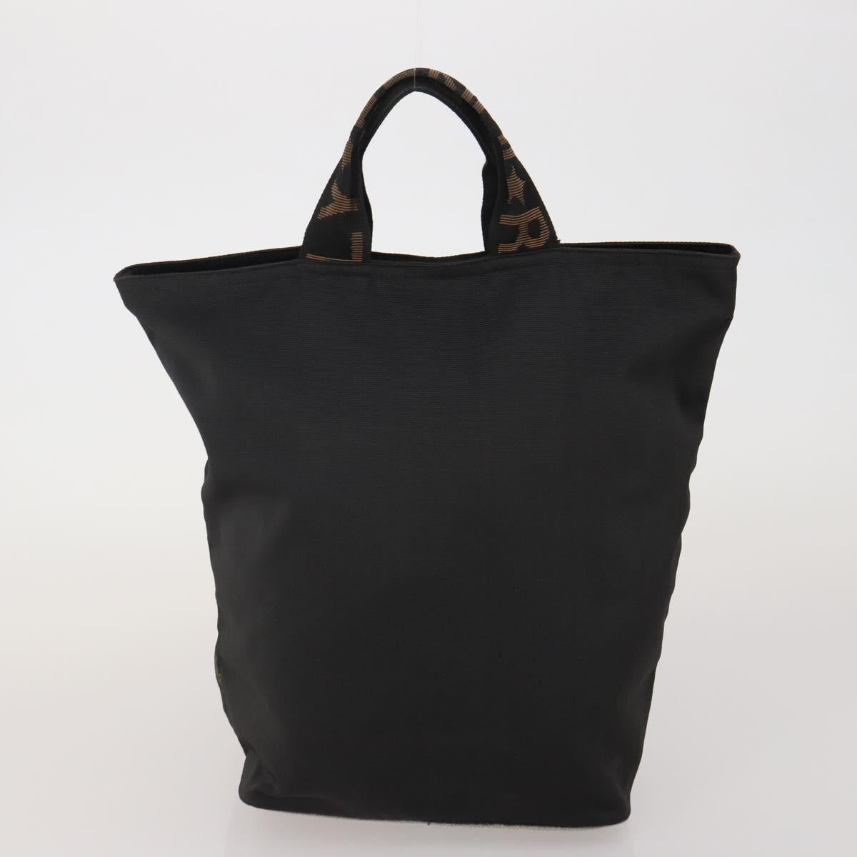 FENDI Tote Bag Canvas 2 Set Black Auth ti4030