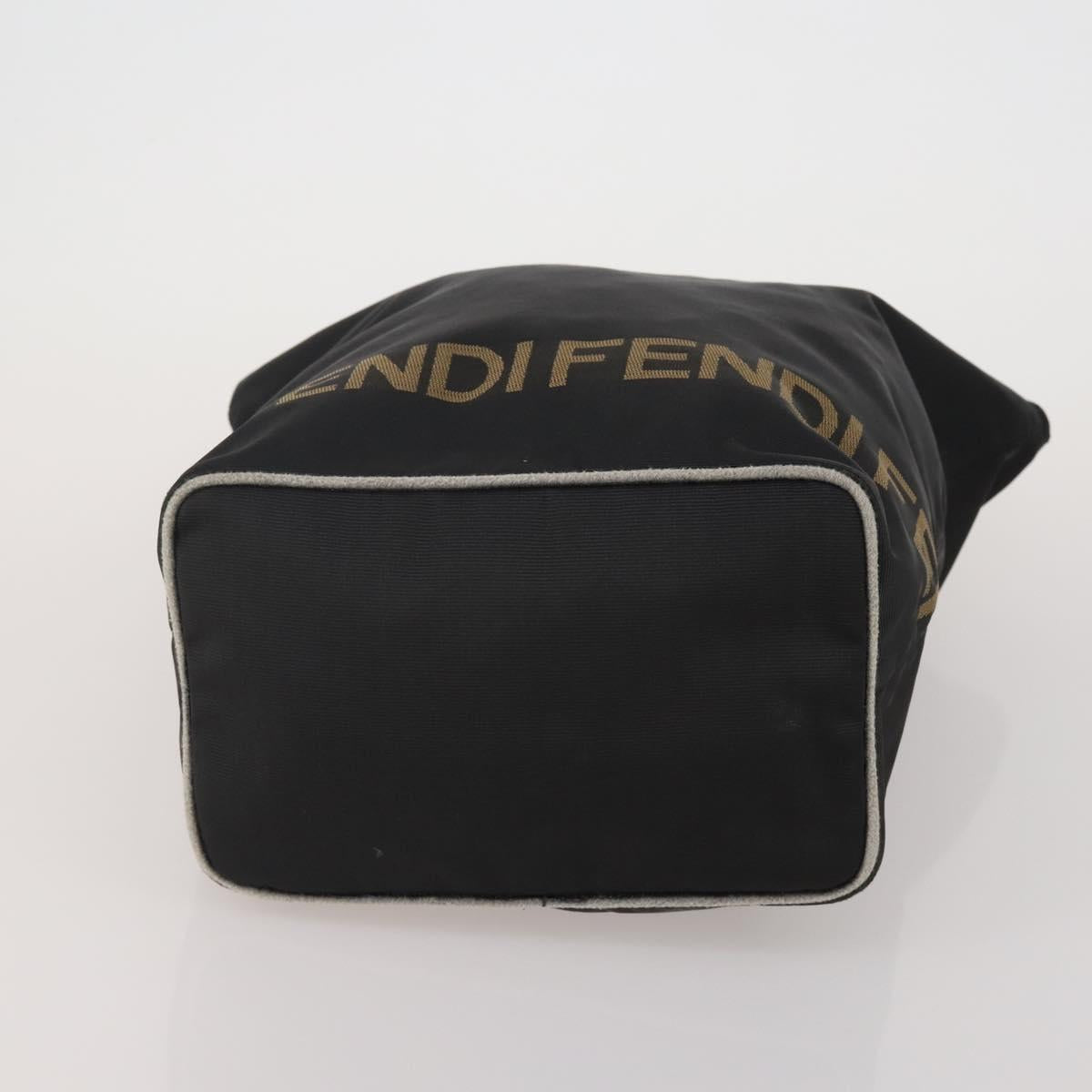 FENDI Tote Bag Canvas 2 Set Black Auth ti4030