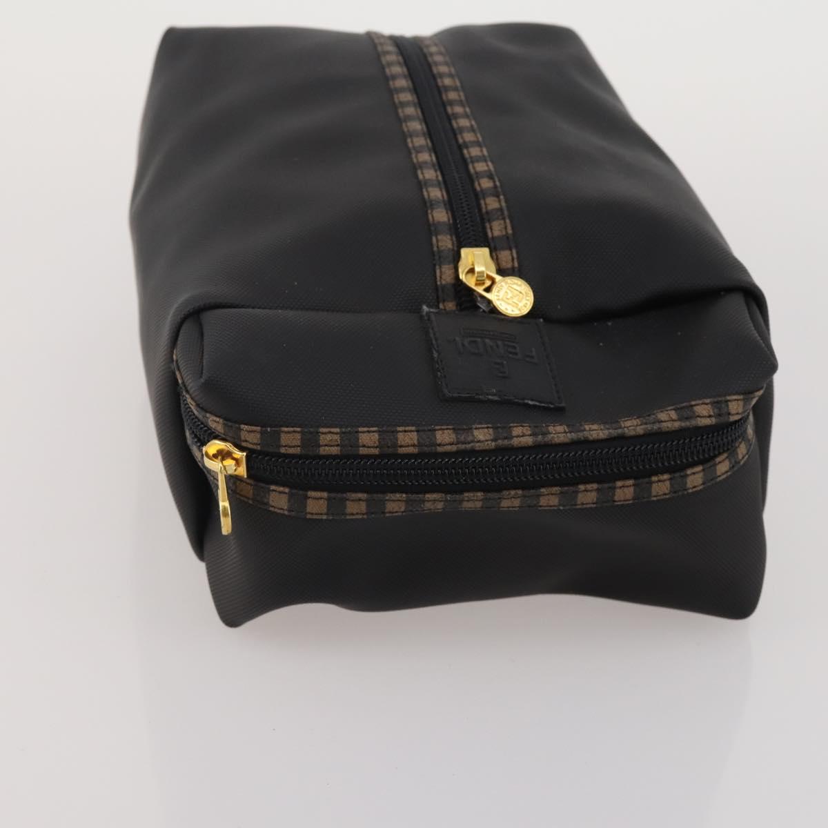 FENDI Pecan Canvas Hand Bag Shoulder Bag 4 Set Black Brown Auth ti4031