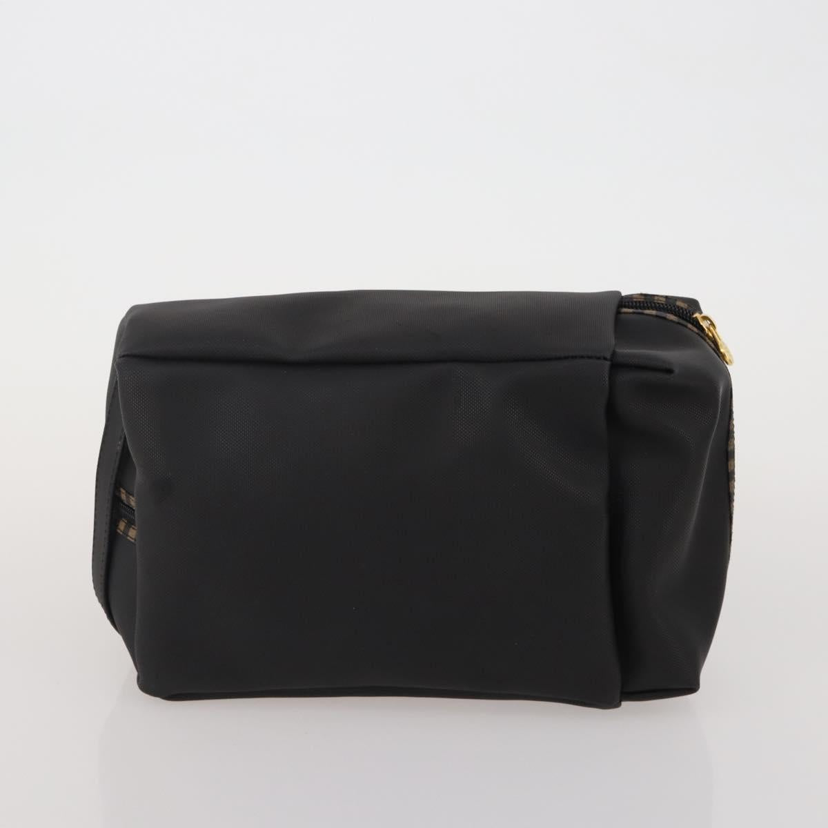 FENDI Pecan Canvas Hand Bag Shoulder Bag 4 Set Black Brown Auth ti4031