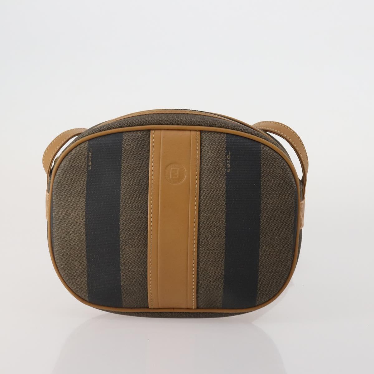 FENDI Pecan Canvas Hand Bag Shoulder Bag 4 Set Black Brown Auth ti4031