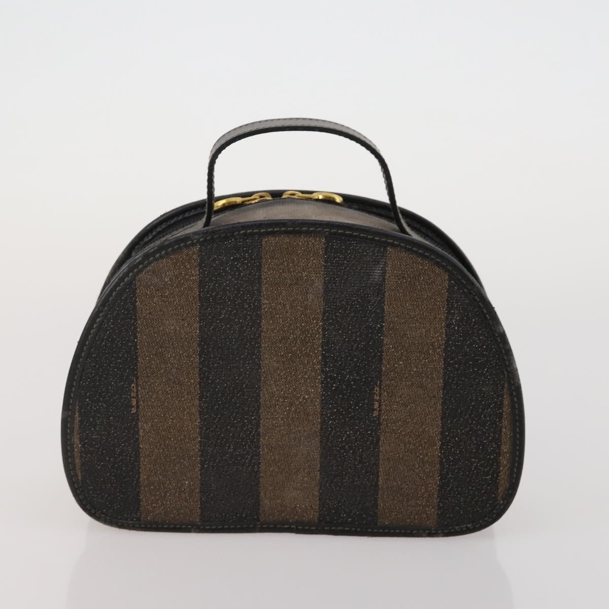 FENDI Pecan Canvas Hand Bag Shoulder Bag 4 Set Black Brown Auth ti4031