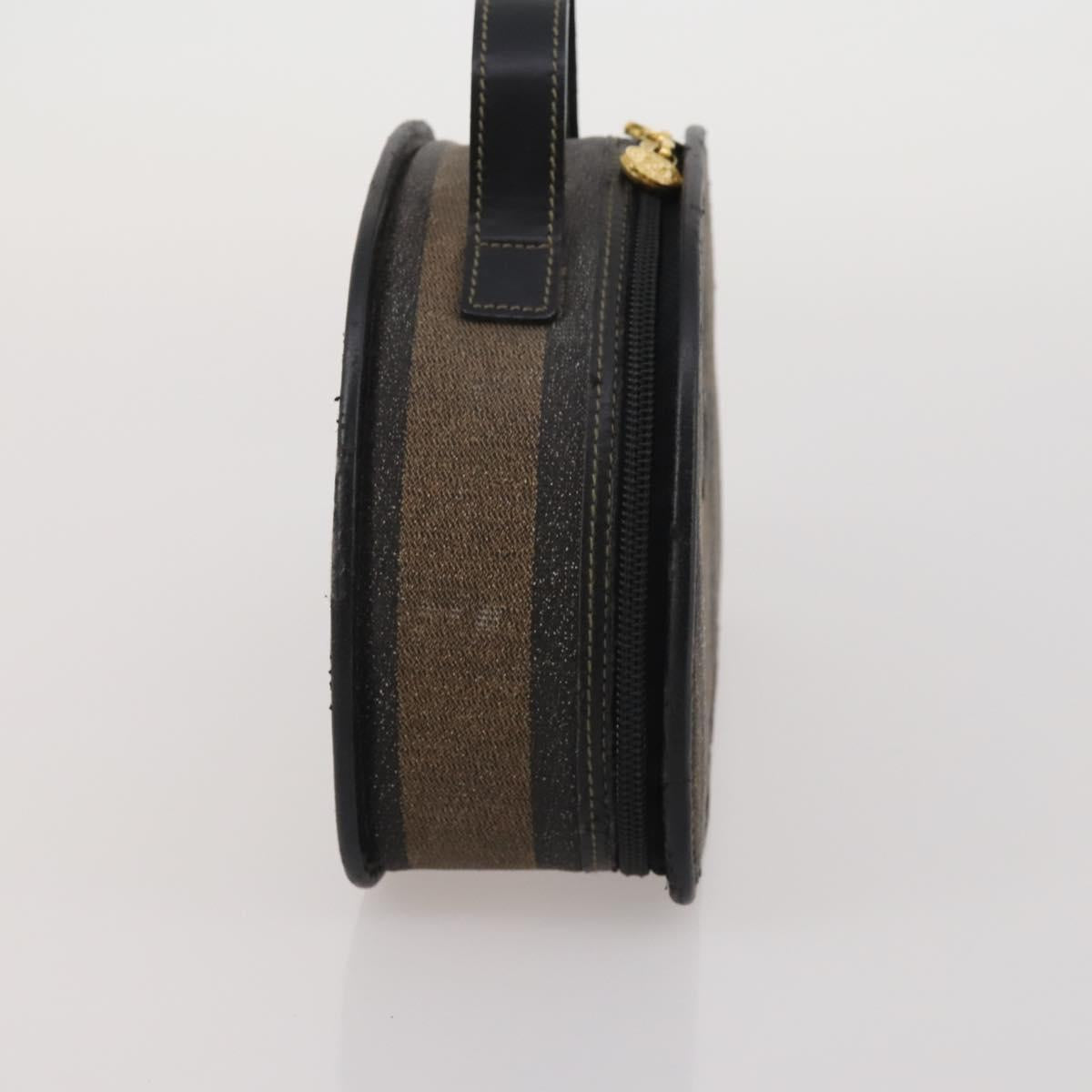 FENDI Pecan Canvas Hand Bag Shoulder Bag 4 Set Black Brown Auth ti4031