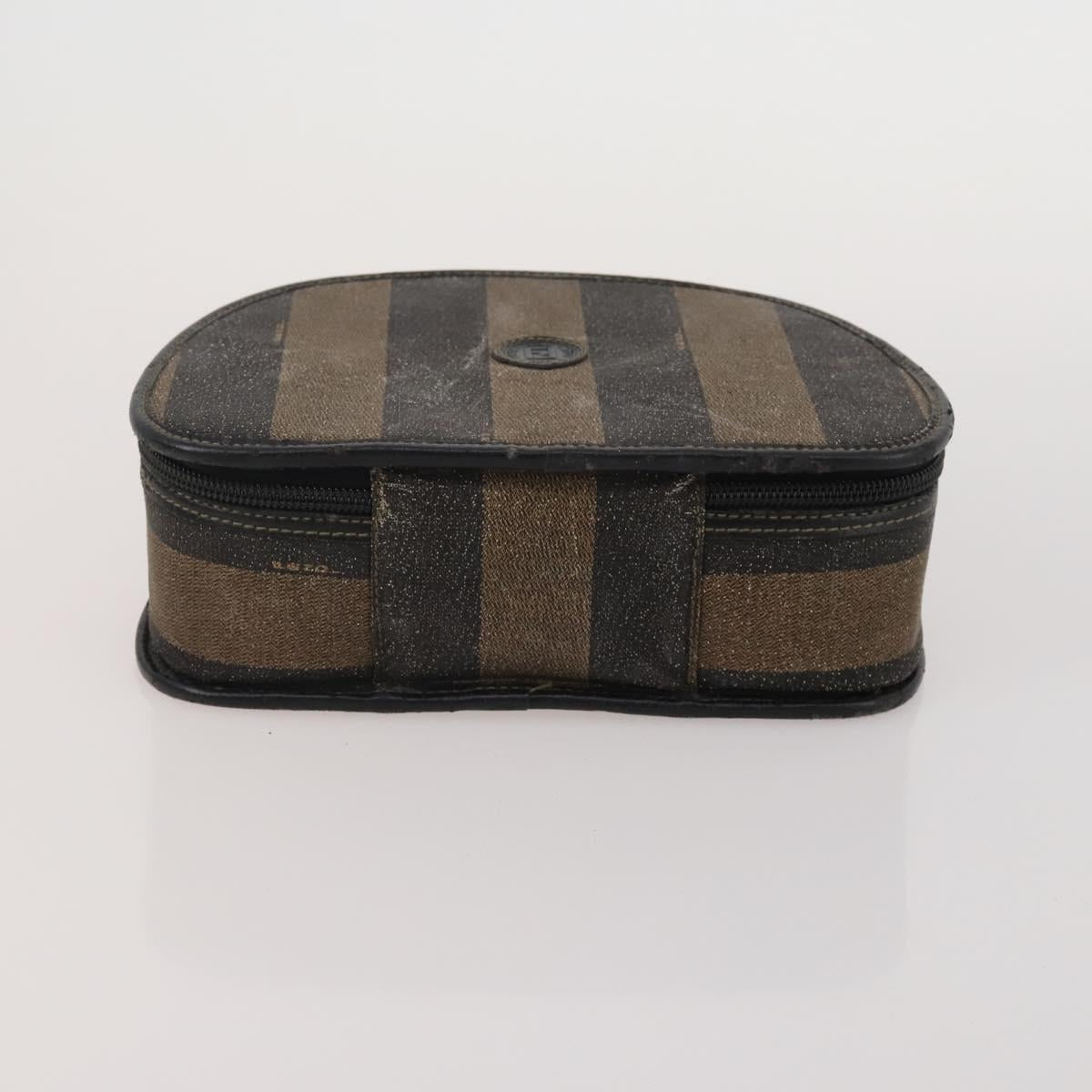 FENDI Pecan Canvas Hand Bag Shoulder Bag 4 Set Black Brown Auth ti4031