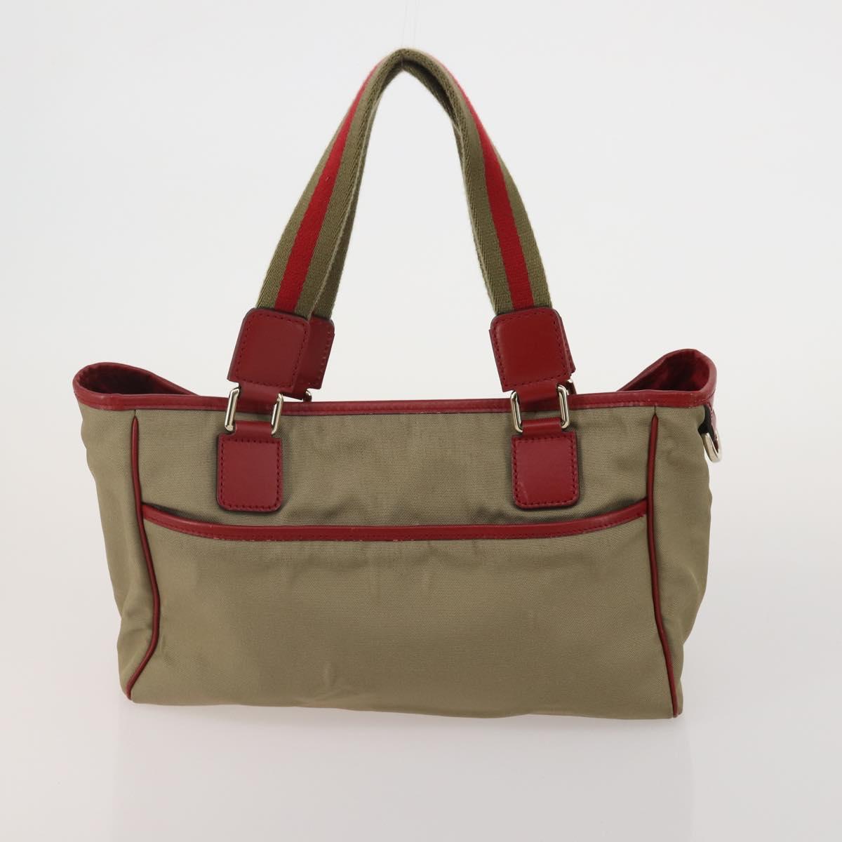 GUCCI GG Web Sherry Line Tote Bag Hand Bag 4 Set Beige Brown Auth ti4033