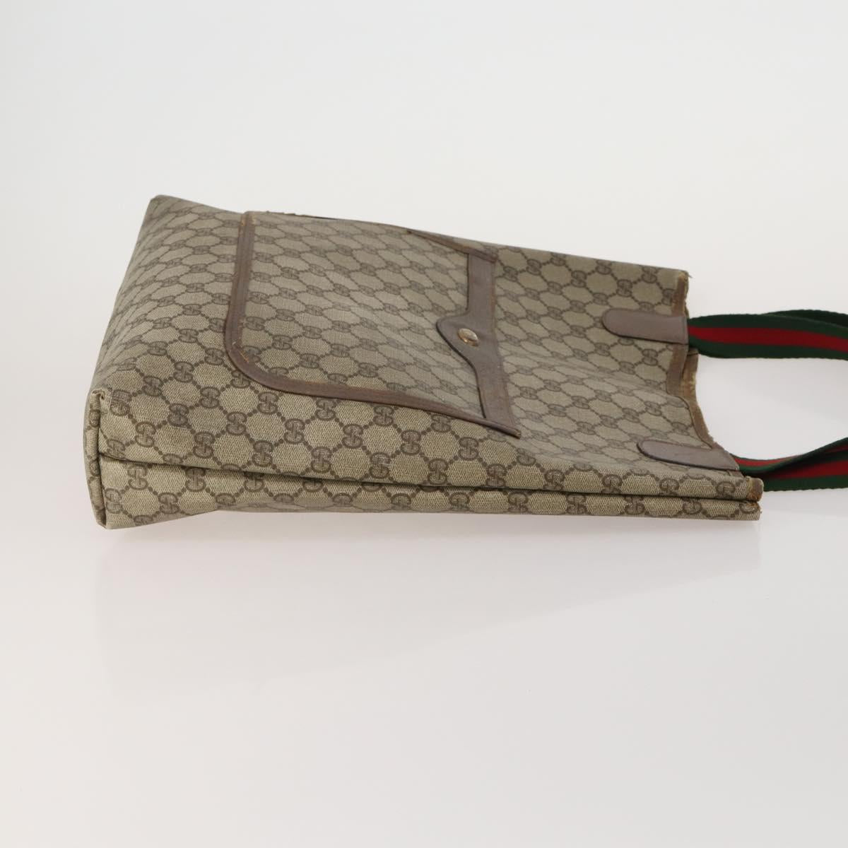 GUCCI GG Web Sherry Line Tote Bag Hand Bag 4 Set Beige Brown Auth ti4033