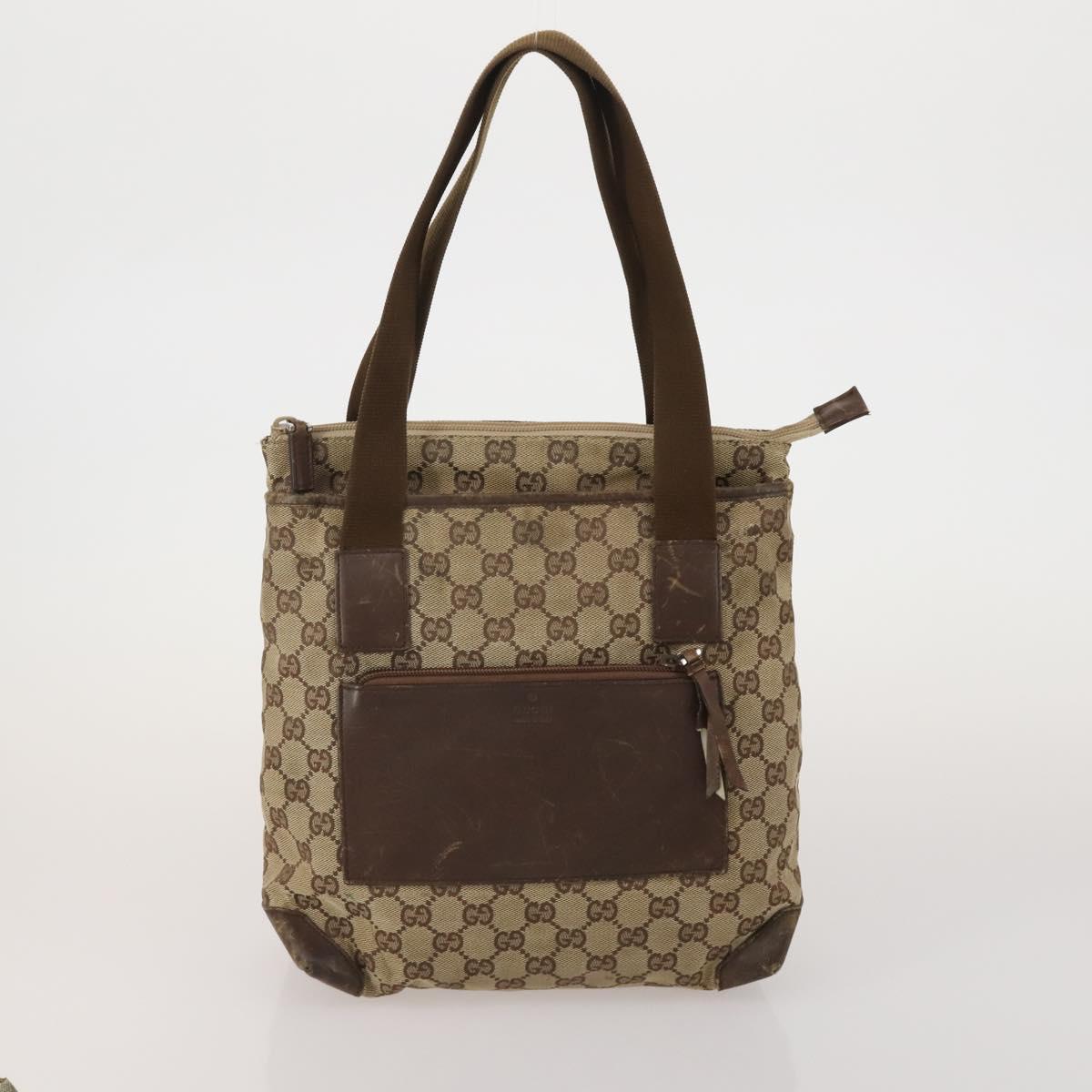GUCCI GG Web Sherry Line Tote Bag Hand Bag 4 Set Beige Brown Auth ti4033