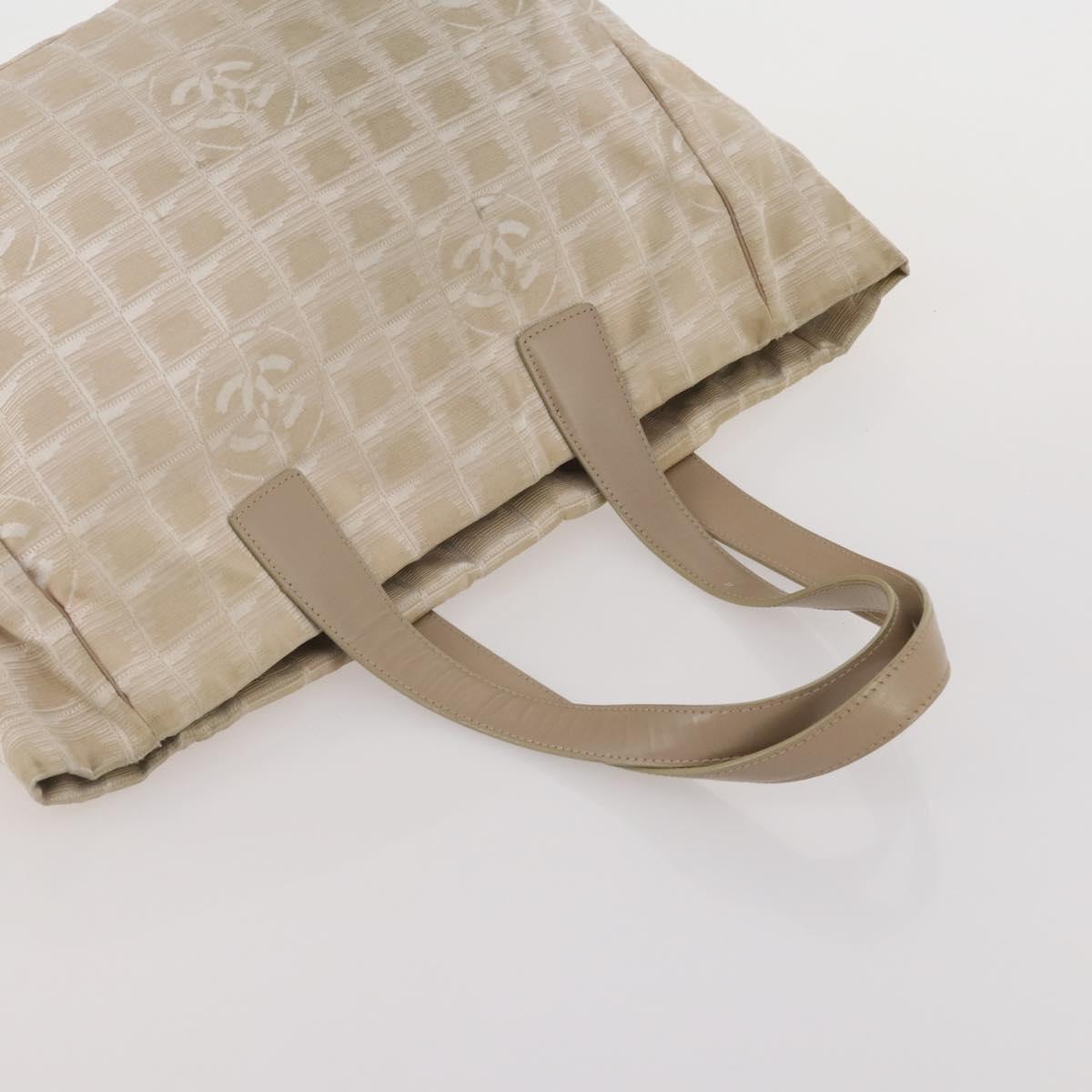 HERMES Chanel Tote Bag Canvas 2 Set Black Beige Auth ti4035