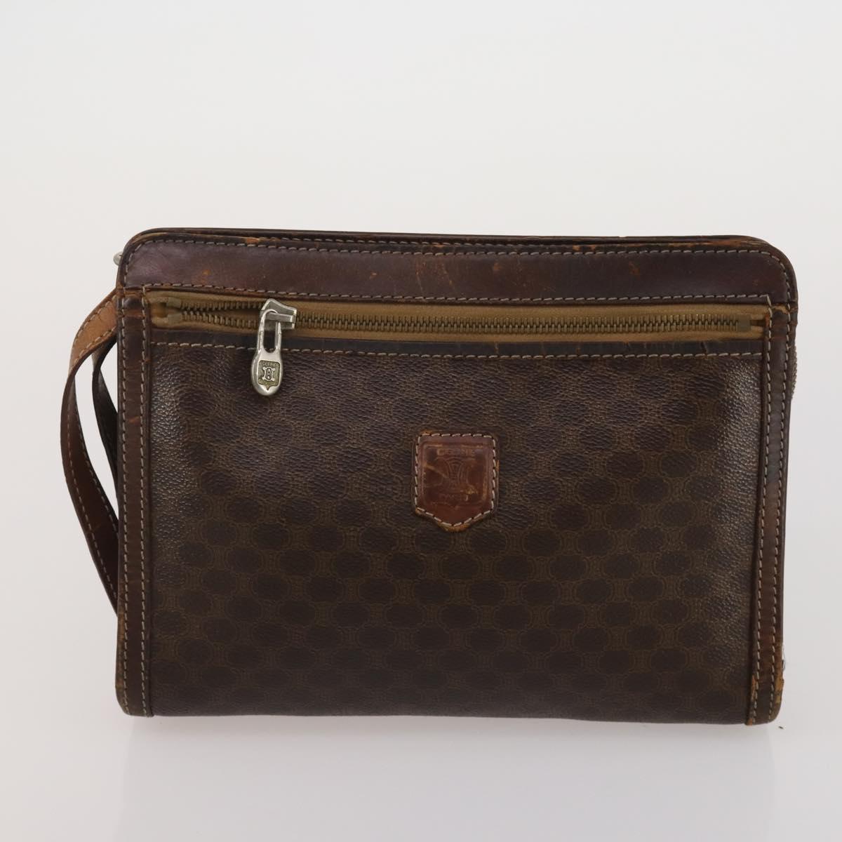 CELINE Bally Macadam Tote Bag Shoulder Bag Leather PVC 4 Set Brown Auth ti4036