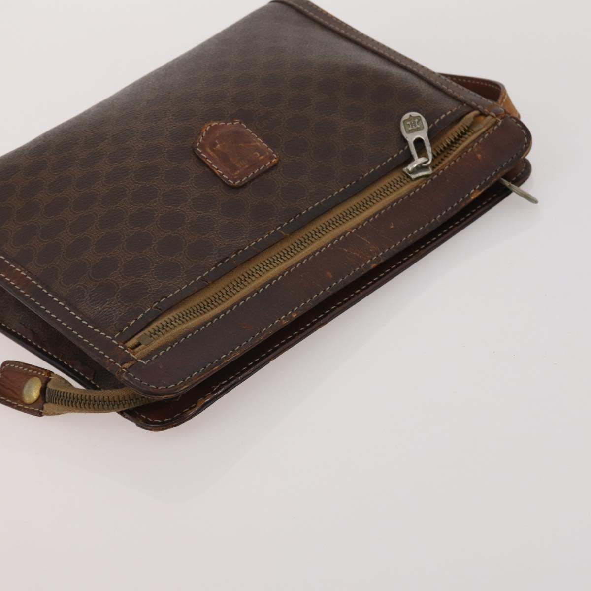 CELINE Bally Macadam Tote Bag Shoulder Bag Leather PVC 4 Set Brown Auth ti4036