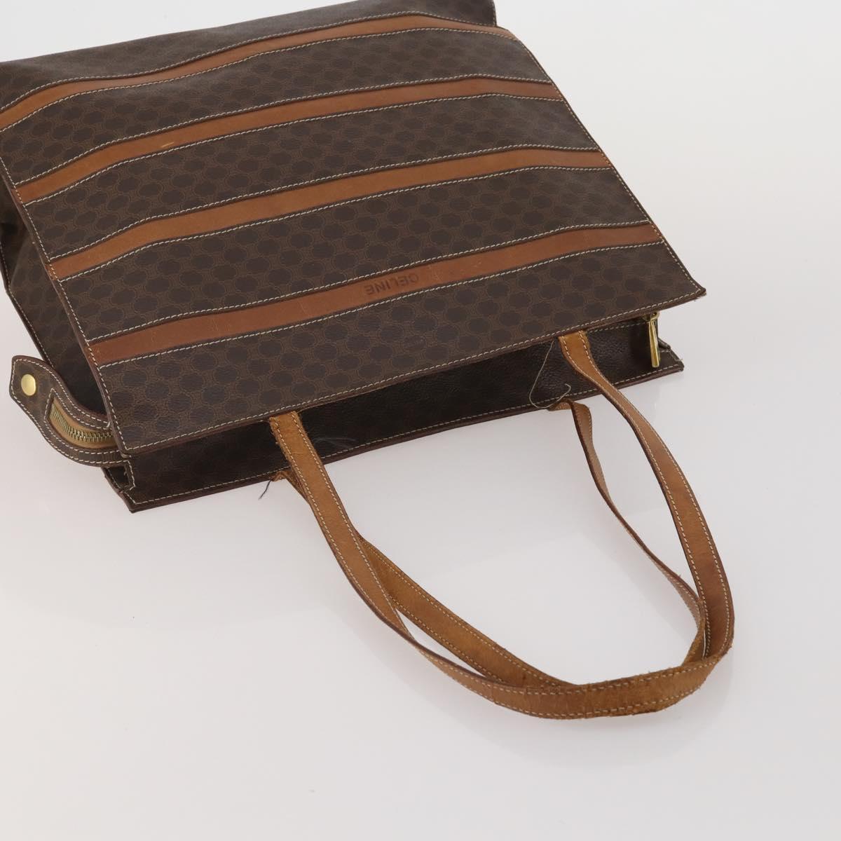 CELINE Bally Macadam Tote Bag Shoulder Bag Leather PVC 4 Set Brown Auth ti4036