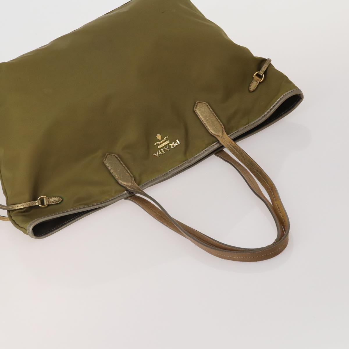 PRADA Shoulder Bag Tote Bag Nylon 4 Set Khaki Pink Auth ti4038