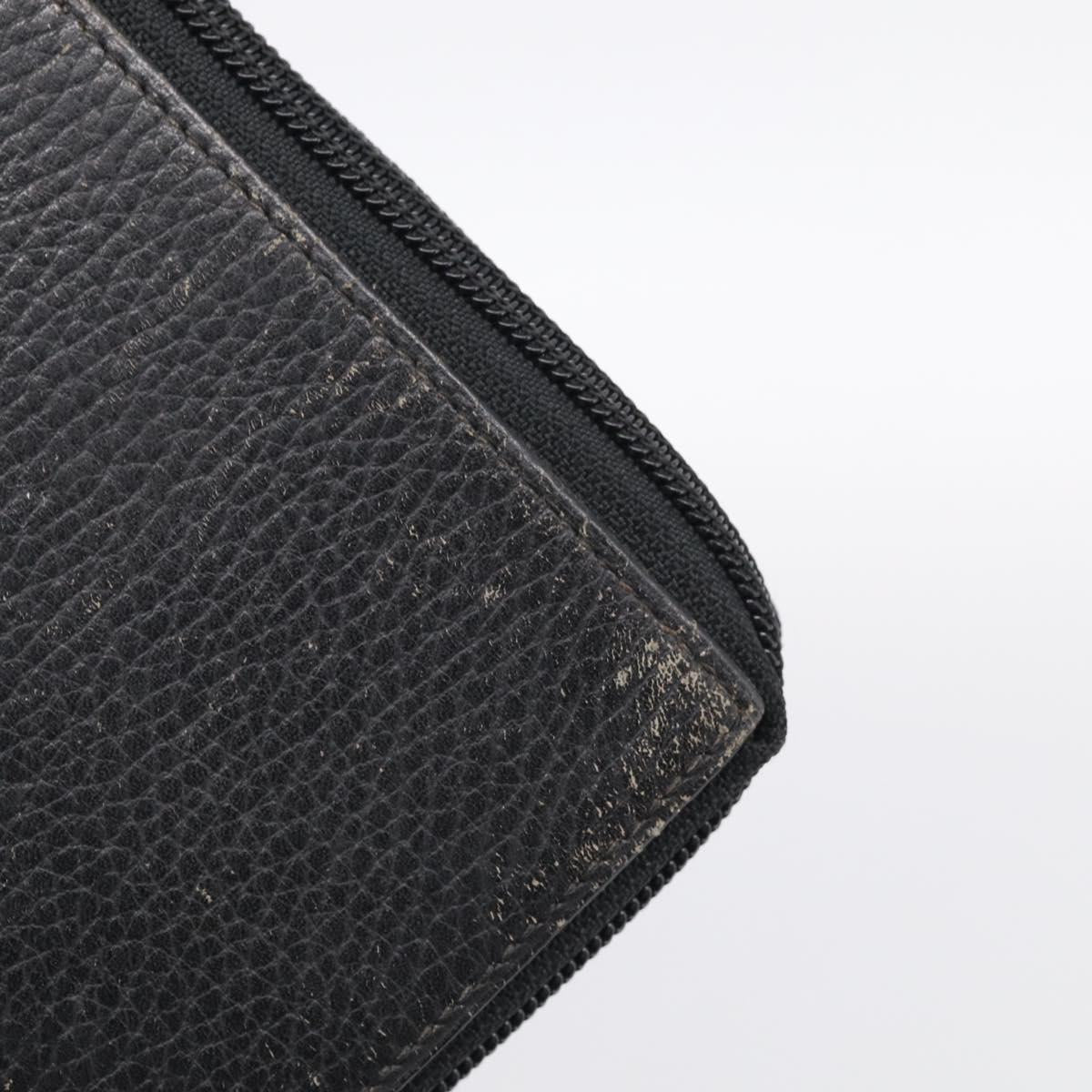 HERMES Clutch Bag Leather Black Auth ti4044
